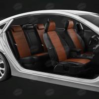 Чехлы на сидения Volkswagen Polo (2020-2024) черный-фокс экокожа Автолидер