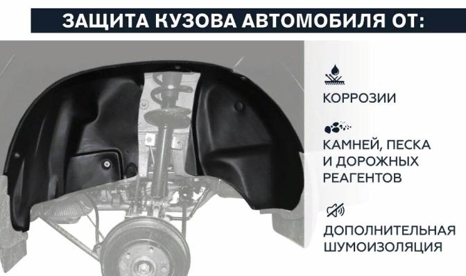 Подкрылки для Chevrole Lanos задняя пара Ново Пласт