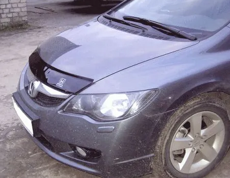 Дефлектор капота (мухобойка) HONDA Civic с  2006 г.в.седан (Хонда Сивик) Вип Тюнинг